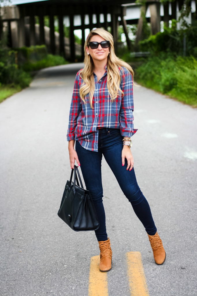 how to front tuck a plaid shirt jcrew plaid shirt nordstrom fall plaid shirt-5