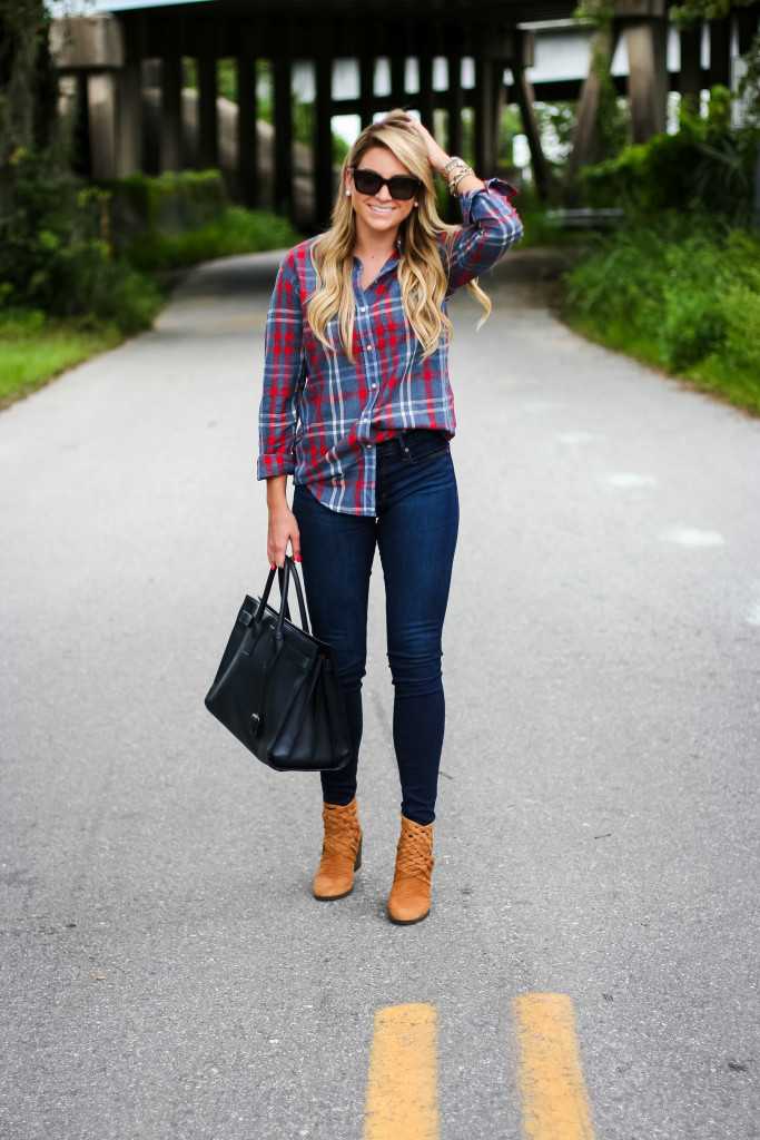 how to front tuck a plaid shirt jcrew plaid shirt nordstrom fall plaid shirt