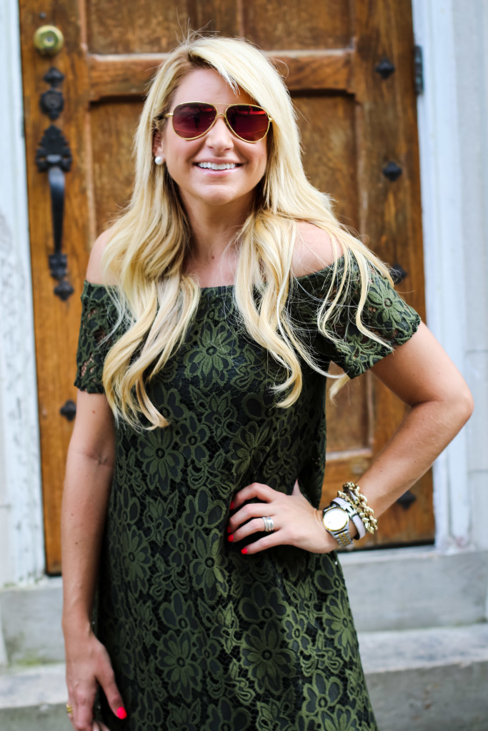 river island lace off shoulder dress with river island booties and givenchy bag-5