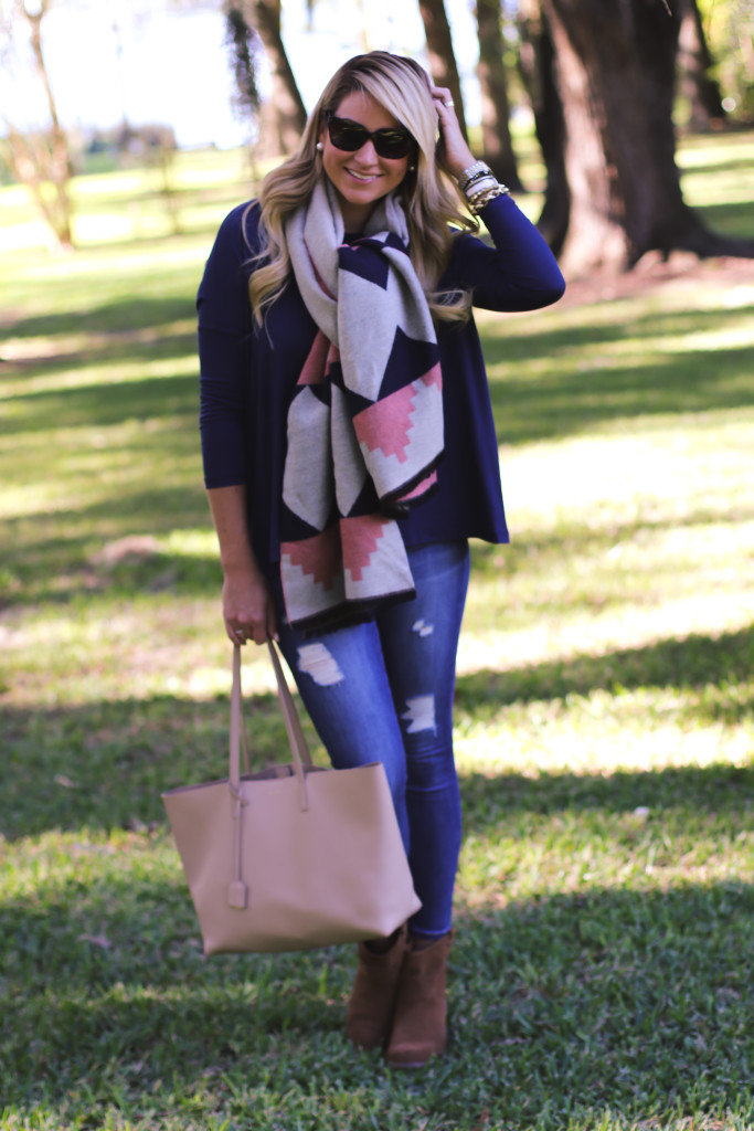 Chicwish Scarf with Dolce Vita Boots and Piko Tunic_