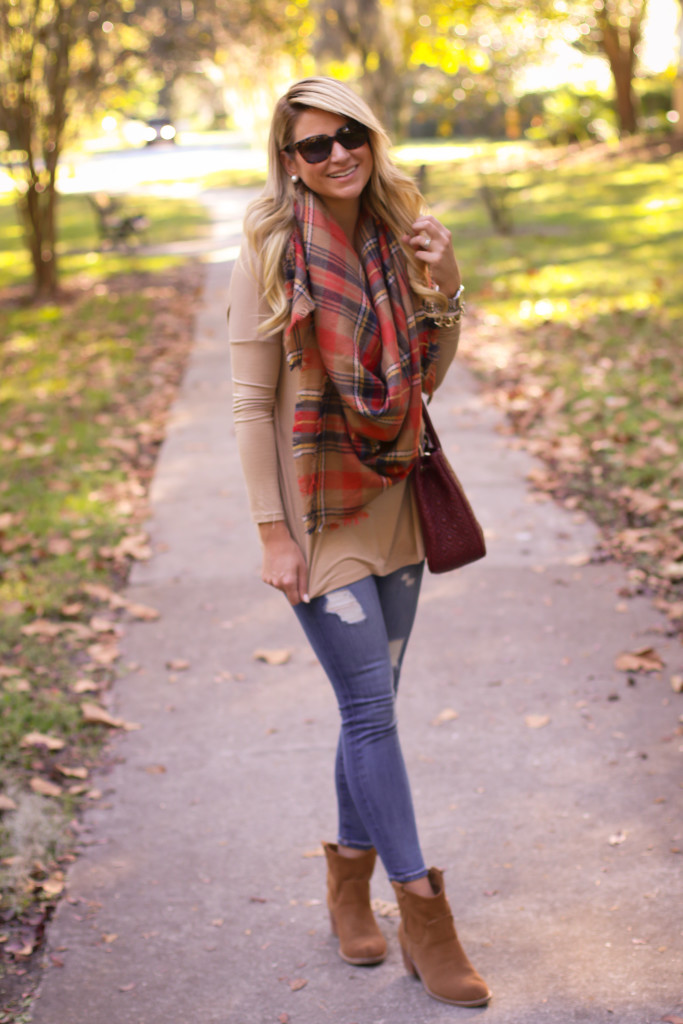 tory burch marion red agate handbag with the perfect plaid scarf nordstrom prada sunglasses with dolce vita grayed boots_-17