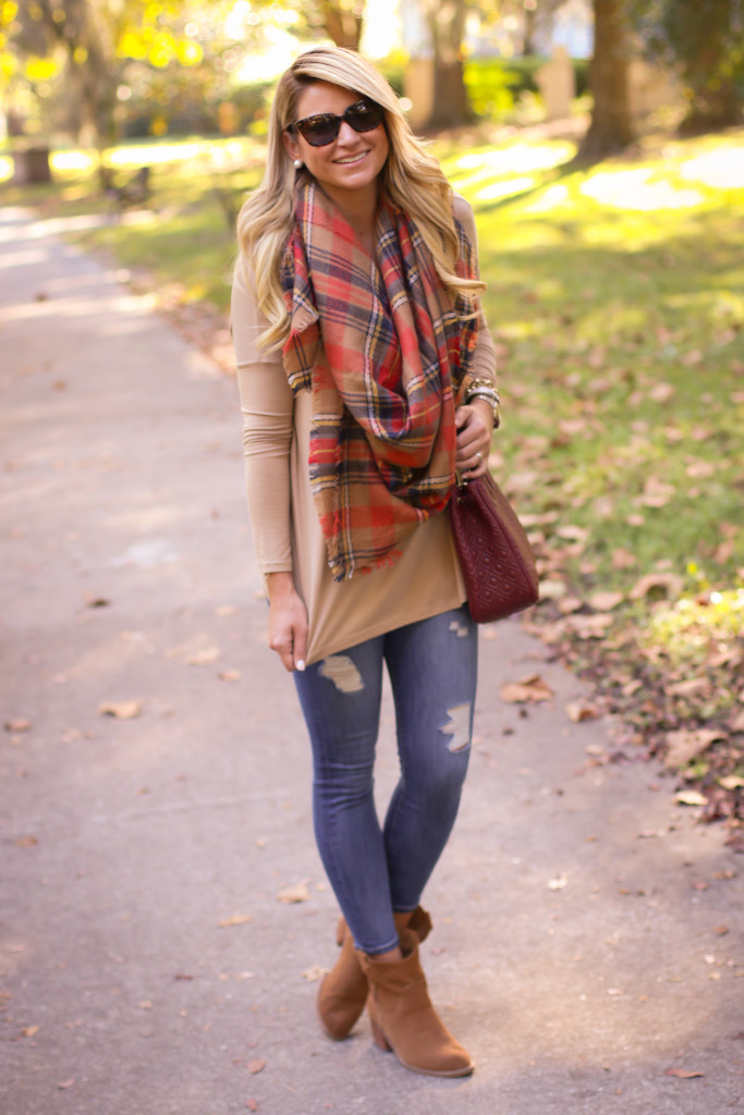 tory burch marion red agate handbag with the perfect plaid scarf nordstrom prada sunglasses with dolce vita grayed boots_-18