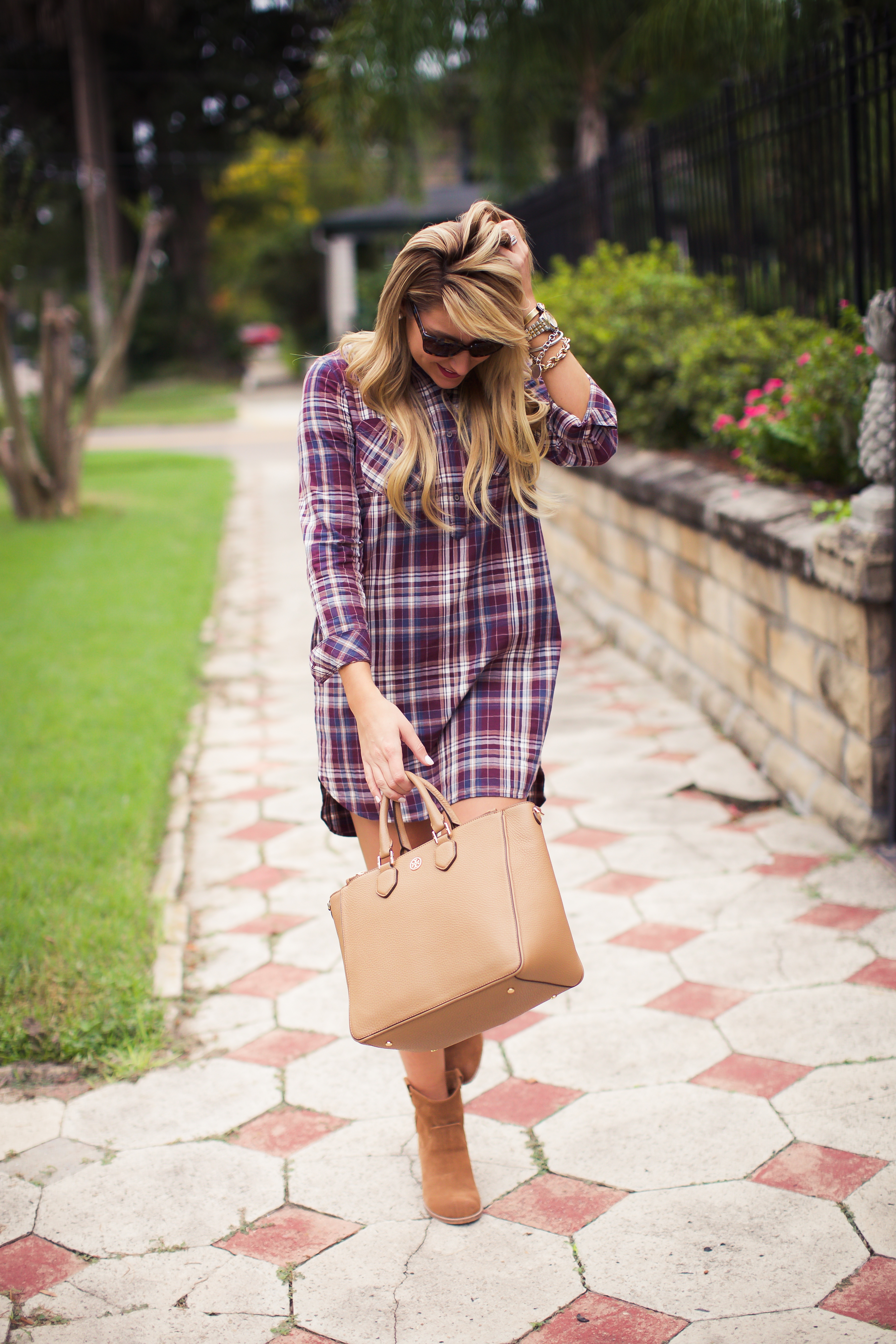 Tory burch ella flannel tote clearance