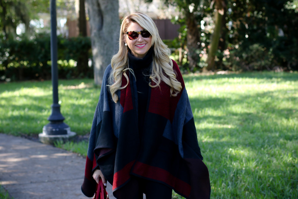 Christmas Outfit Idea Red Buffalo Plaid Jacket Over the Knee Boots_-10