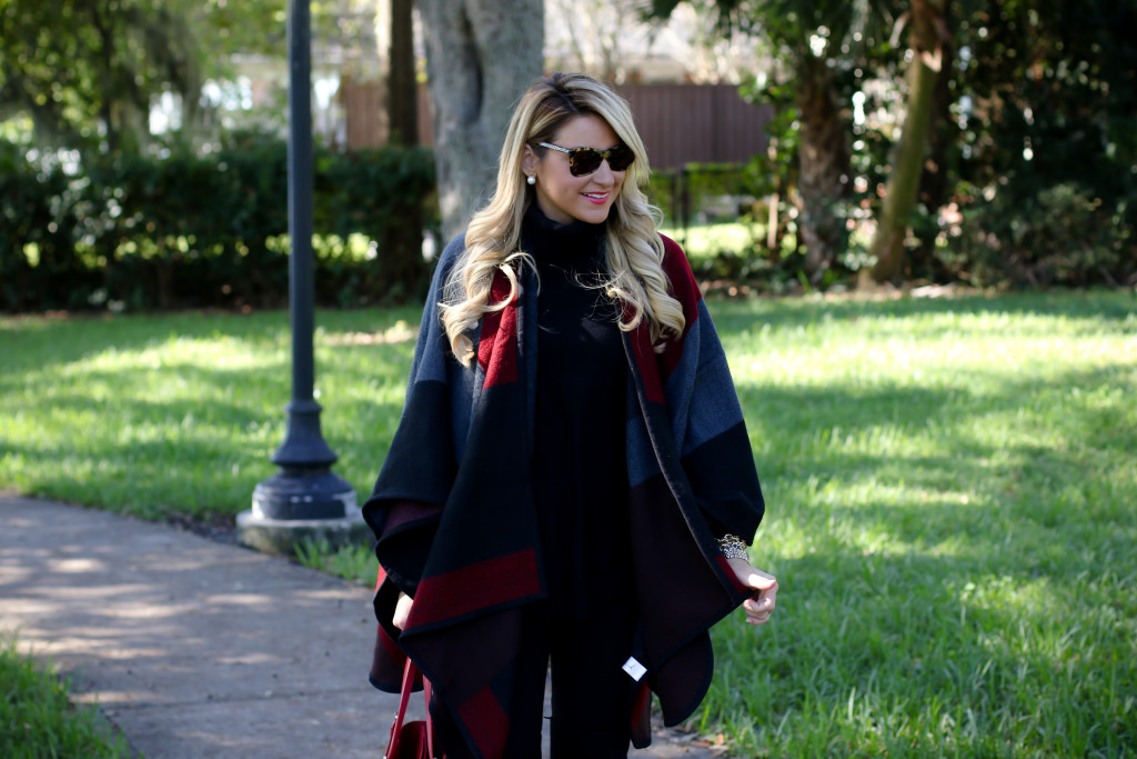 Christmas Outfit Idea Red Buffalo Plaid Jacket Over the Knee Boots_-9