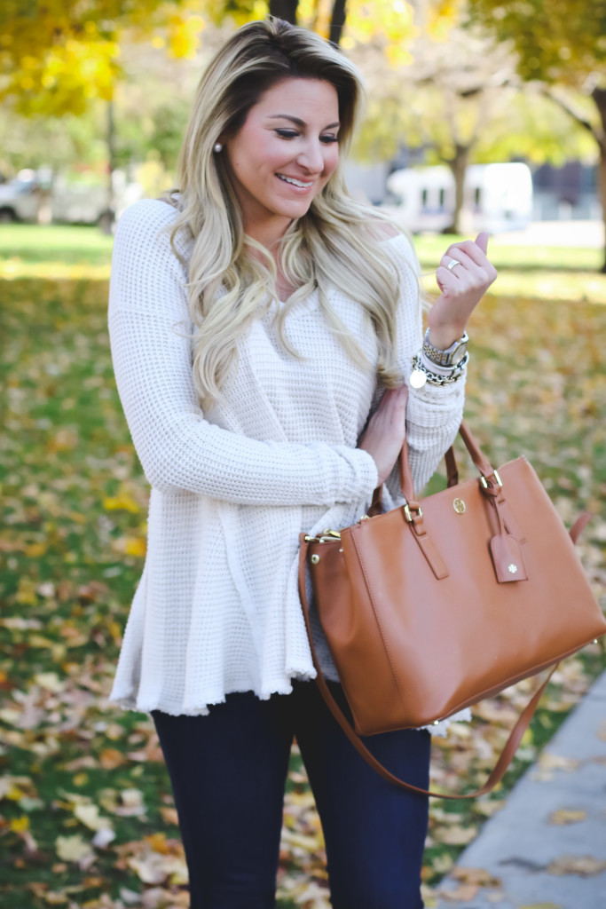 Free People Swing Sweater with Nordstrom Jeans Tory Burch Robinson Handbag and Dolce Vita Booties-10