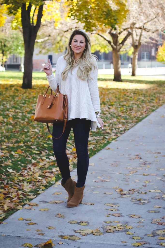 Free People Swing Sweater with Nordstrom Jeans Tory Burch Robinson Handbag and Dolce Vita Booties-2